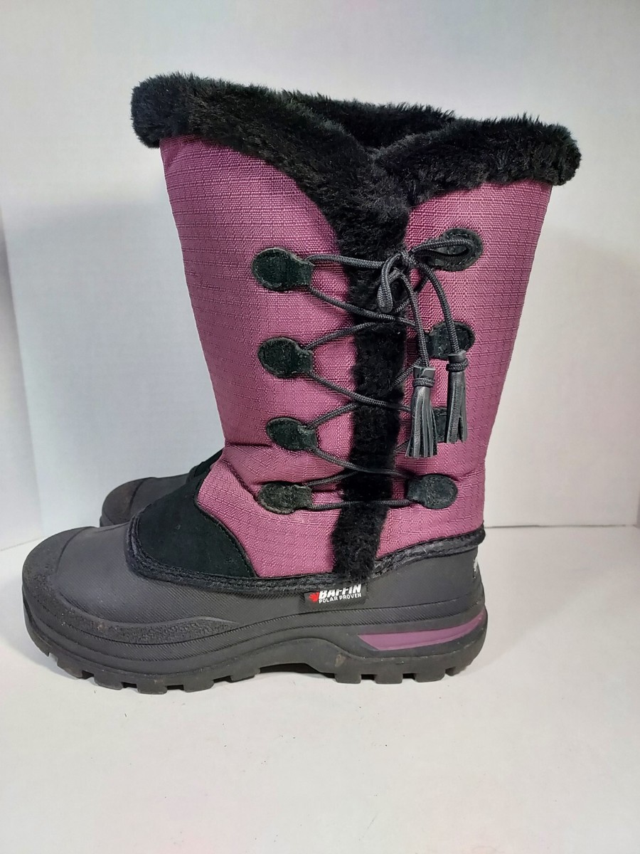 Womens Winter Snow Boots Size Baffin Candy Junior SNTR-J009 Plum
