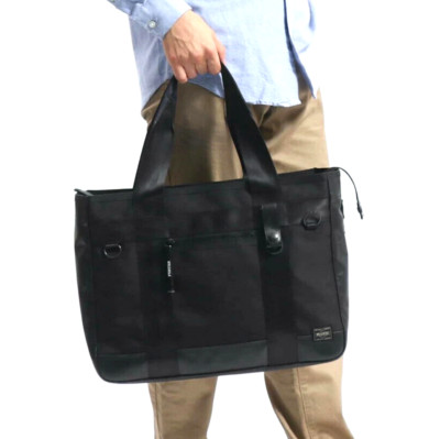 美品 PORTER HEAT TOTE BAG Yoshida Bag Porter Heat Tote Bag Business Black Nylon Large