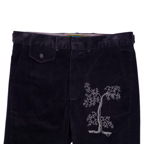 Libertine Pant Black Velvet Shorts Tree of Life Diamantes 30 - Picture 2 of 7