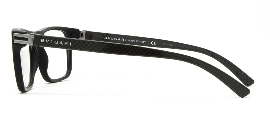 Marco rectangular de plástico negro mate Bvlgari para hombre 53 mm BV3028-5313 Foto 3 de 4