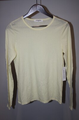 $85 New perfectwhitetee Long Sleeve Shirt S 100% Cotton Yellow Crew Size Small