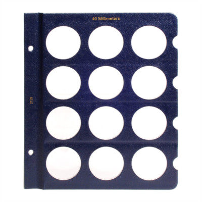 Blank Page for Whitman Classic Coin Albums - 40mm Openings