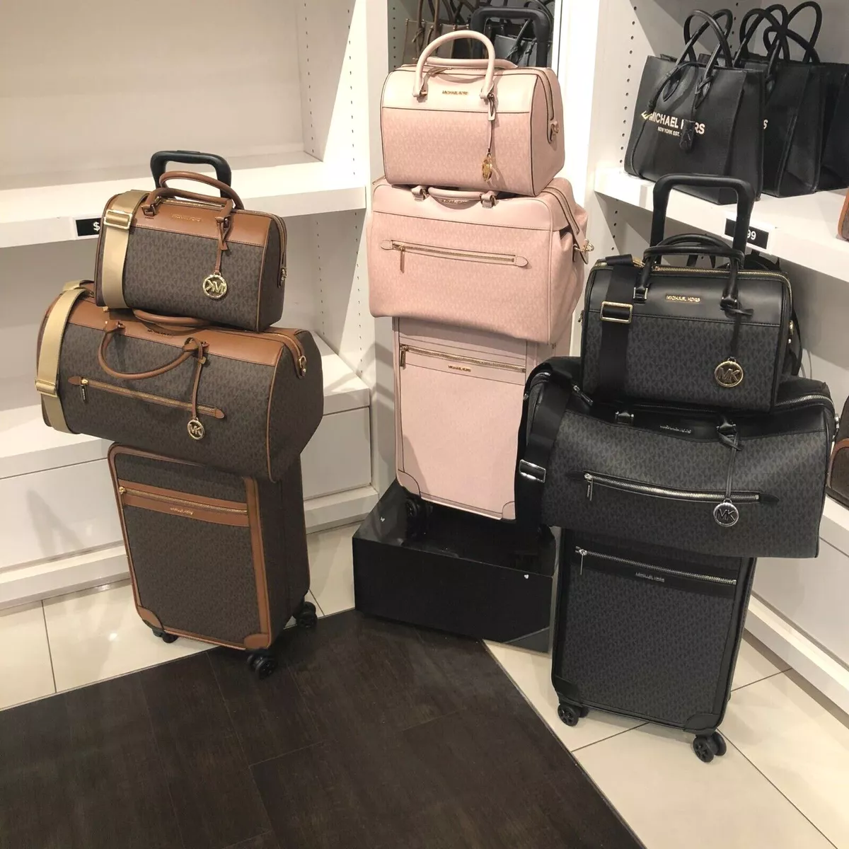Michael Kors Logo Rolling Travel Trolley Suitcase Carry On Bag