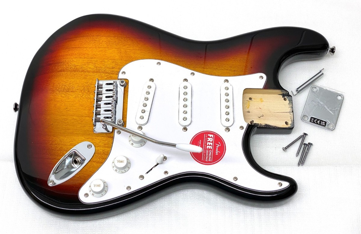 REAL Fender Squier STRAT BODY w/ 2-POINT TREMOLO 3-Tone Sunburst