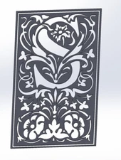 1 DXF File for laser plasma router  DECORATIVE Letterhead Victoriana "S"