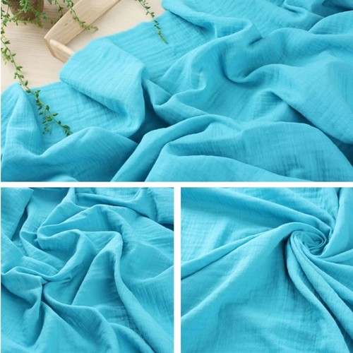 Double Gauze Crinkled Washing Cotton Fabric Dressmaking Baby Clothes Muslin 58"W - Picture 24 of 38