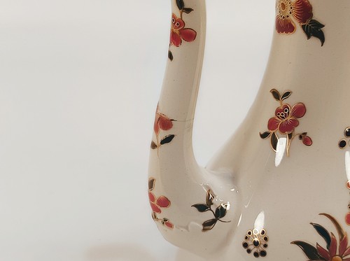 ZSOLNAY ANTIQUE PORCELAIN PITCHER FAMILY SEAL! (R045) - Picture 9 of 13