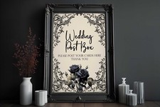 Gothic Rose Wedding Sign ,Venue Decoration Bride Alternative Wedding Post Box