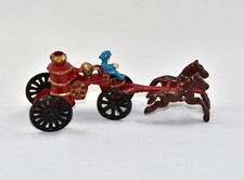 RAR Gu&szlig;eisen Vintage Zugpferde Deko Wagen Pferde 21cm Kutsche