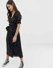 THE EAST ORDER Ami Midi Wrap Dress Sz Large