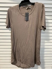 Carol Vee Womens XS Mocha Cap Sleeve Curvy Flow Top New with Tags