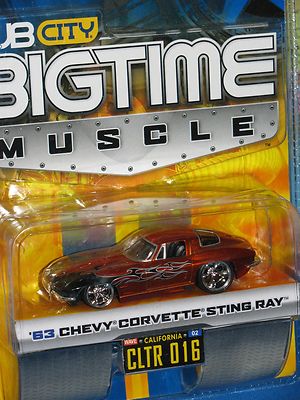 JADA BIGTIME MUSCLE DUB CITY 1963 CHEVY CORVETTE STING RAY FLAMES