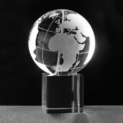 High Quality Crystal Globe 3''  With Crystal Stand & Gift Box USA Seller!!