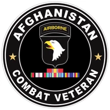 Afghanistan Combat Veteran Bumper Sticker Military Vinyl Soldier Decal 5"