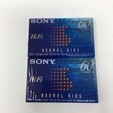 2 New Sony HiFi 60 Min 90m Cassette Tapes Type 1 Normal Bias original packaging