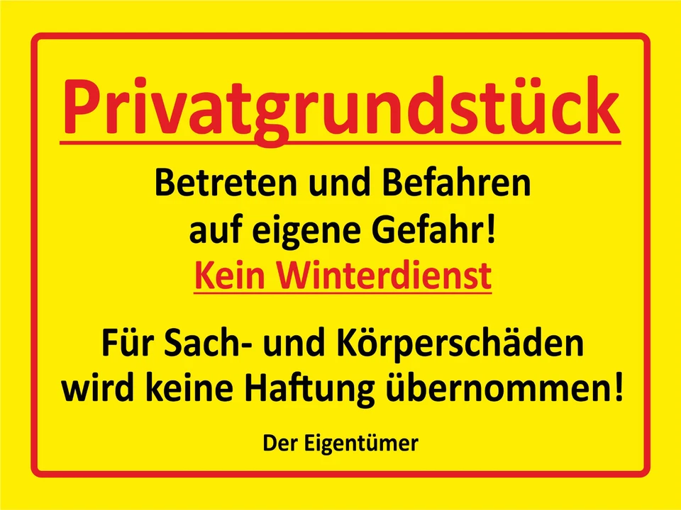 MARKENLOS SONDERPOSTEN! Betreten und Befahren auf eigene Gefahr, KEIN Winterdienst
