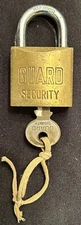 Vintage “Guard Security” Brass Padlock w/Key • Tested • Works Smoothly