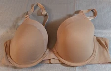 Warners 34B Bra Beige Underwire Adjustable Strap Hook & Eye Closre