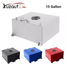 15 GALLON POLISHED ALUMINUM RACING DRIFT FUEL CELL GAS TANK WITH LEVEL SENDER 