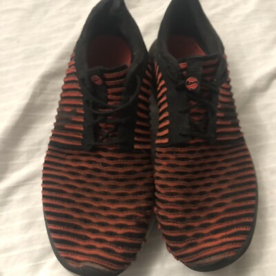 Nike Roshe Two Flyknit Shoes Men\'s Size 9.5‎ Red Black Bright Crimson 844833-006 Nike Roshe Two Flyknit Black Bright Crimson 844833-006 Size  main image 3