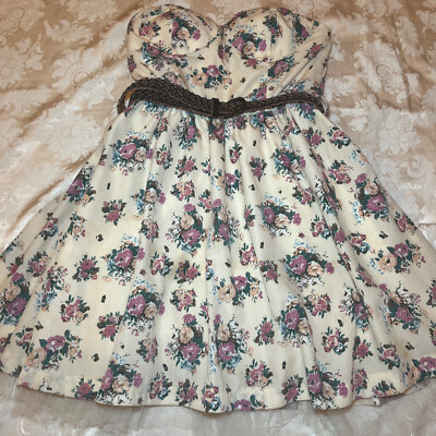 Vintage Short Floral Sweetheart Prom Formal Coquette Dress Small | eBay