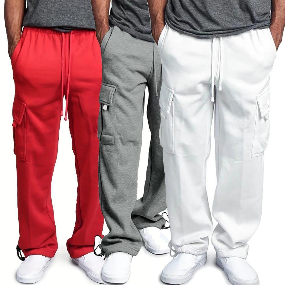 G-Style USA Mens Heavyweight Fleece Jogger Pants with Cargo Pockets  