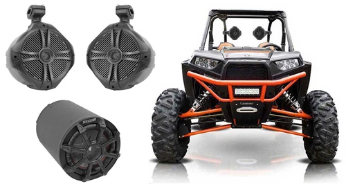 KICKER 46CWTB82 8" Subwoofer In Enclosure+(2) 8" Tower Speakers RZR/ATV/UTV