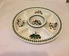 Portmeirion Botanic Garden 14” Chip and Dip Platter All-in-One Serving Tray
