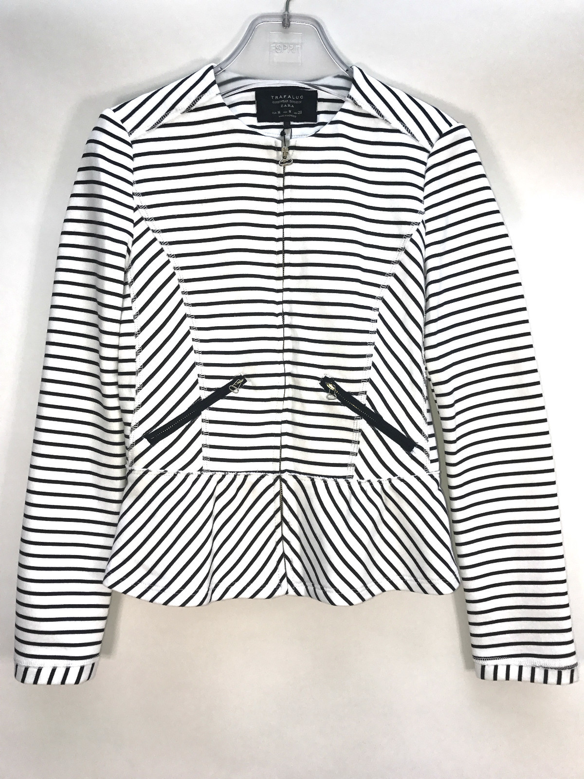Zara Chaqueta Marinera Rayas Estilo Blazer Talla M Azul Blanco