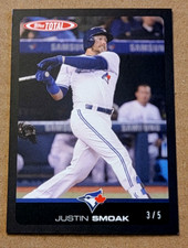 2019 Topps Total #27B Justin Smoak Black Parallel 3/5 Made - Blue Jays