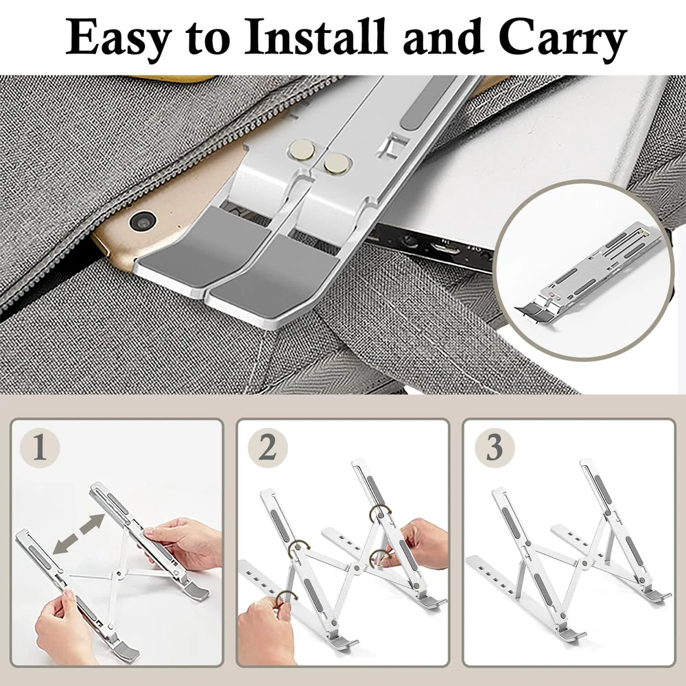 Laptop Stand for Desk, Adjustable Laptop Riser Computer Stand, Ergonomic Fold...