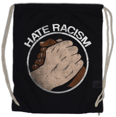 Hate Racism Turnbeutel Love Black and White No Borders No Nations Against
