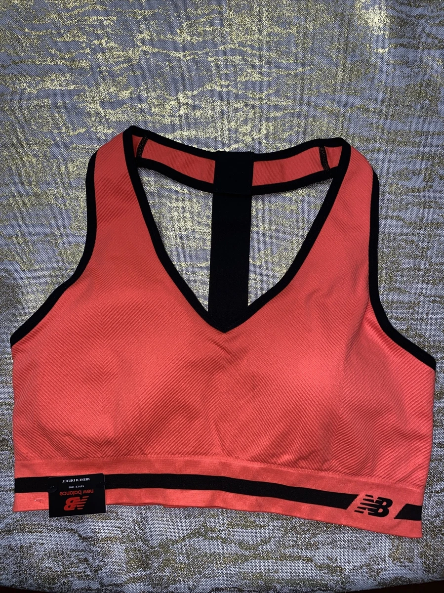 New Balance Medium Impact Sports Bra Style 112016 Sunrise Orange