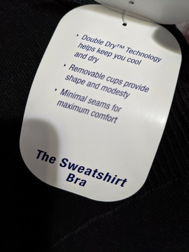NWT Champion The Sweatshirt Bra Moderate Support Black/Gray Removable Cups S - Picture 3 of 10