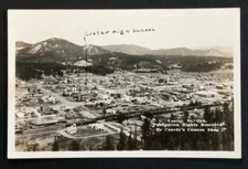 Custer South Dakota SD c1930s Real Photo Postcard RPPC Aerial View of City UNP