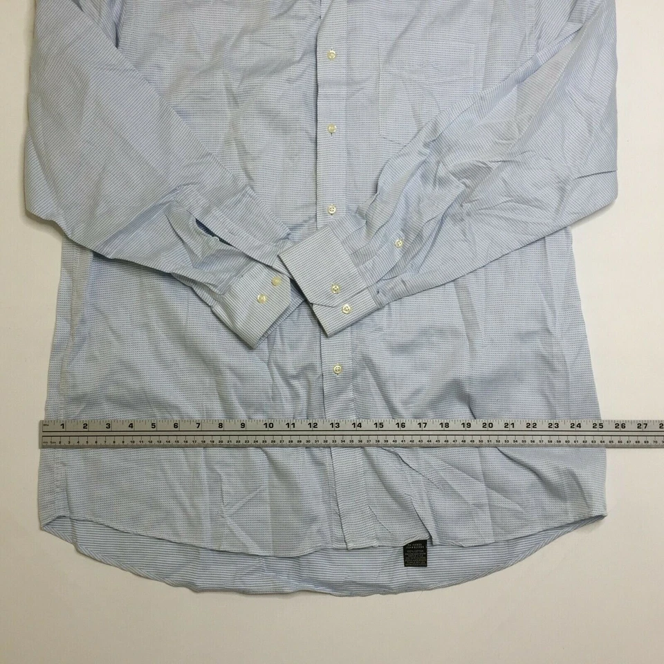 Hathaway Platinum Mens Long Sleeved Dress Shirt Blue Cotton Size XL Extra Large - Image 4 of 4