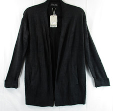 -NWT Barefoot Dreams Cozychic Lite Coastline Cardigan Black Sz XS