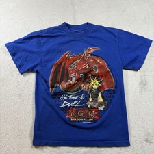 Vintage Yu-gi-oh 90s T Shirt Size M /L Youth Boys Blue 1996 Kazuki 1307