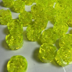 Lot of 60 Genuine LEGO Trans-Neon Yellow 3941 6116 Round 2x2 w/ Axle Hole Bricks