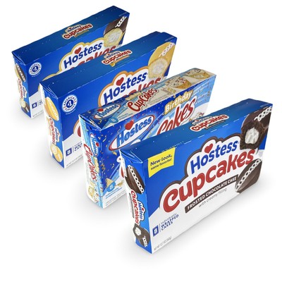 Hostess Cupcake Lovers Snack Cake Variety Pack Includes Chocolate, Birthday, Ora