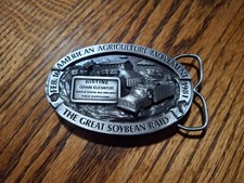 American Agriculture Movement Feb. 16, 1981 Belt Buckle The Great Soybean Raid