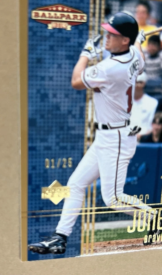 2002 Upper Deck Ballpark Idols - Chipper Jones #100 Gold /25 Atlanta Braves - Image 3 of 4