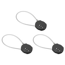 3Pcs 7.8" Small Combination Lock Gym Locker 3 Digit Padlock Black