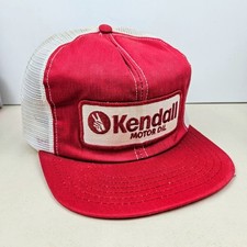 Vintage USA MADE Kendall Motor Oil Patch Trucker Hat Snapback Cap