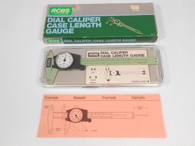 RCBS Dial Caliper Case Length Gauge 87301 Box and Paperwork.