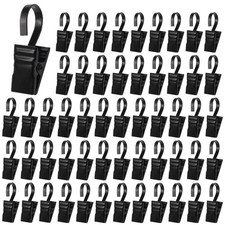 Murtenze 60PCS Small Curtain Hooks for Drapes Black Clips