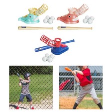 Kids Baseball Pitching Machine Backyard Games Collapsible Bat Baseball Launcher