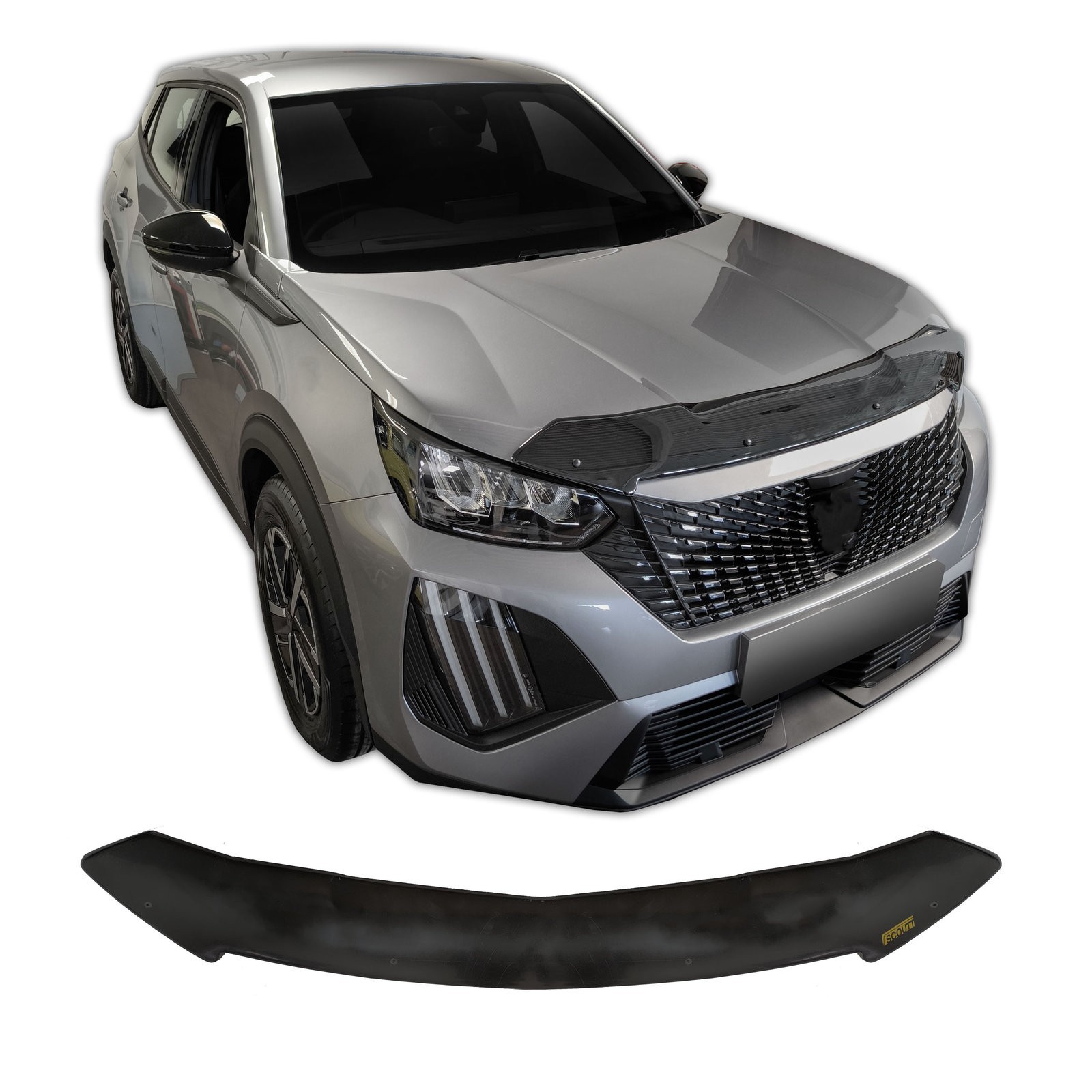 Bra de capot Peugeot 2008 depuis 2019 Scoutt pour éviter les éclats de peinture
