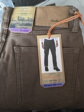  NWT Weatherproof Vintage Mens Stretch Canvas Fleece-Lined Pants Brown,30x30 