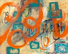 GERARD 16X20 IN-Two Abstract Expressionist Original Acrylic Painting Canvas MCM